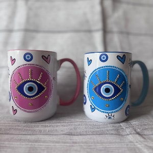 Evil Eye Rhinestone Mugs