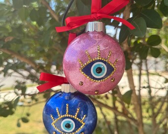 Rhinestone Evil Eye Ornaments