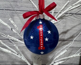 Guadalcanal Military Ornament: Blue Plastic Disc