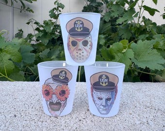 Navy Chief Horror Movie Shot Glasses