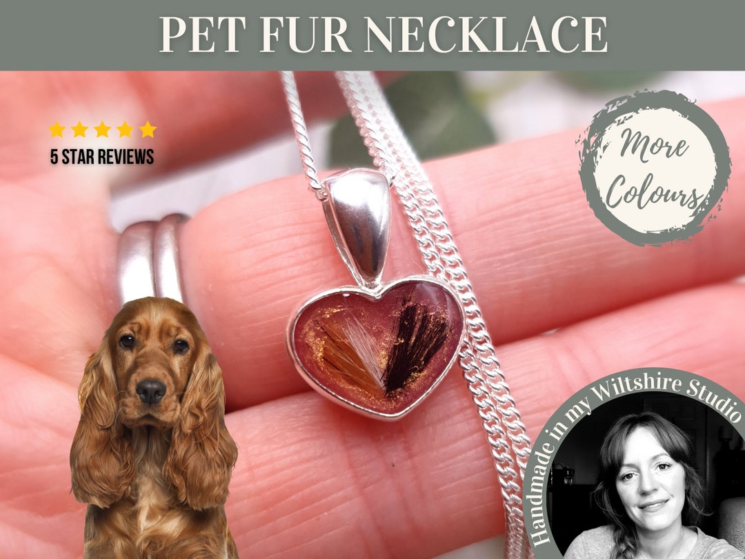 Lock of Hair Necklace Keepsake, Hair in Heart Pendant Jewellery, Pet