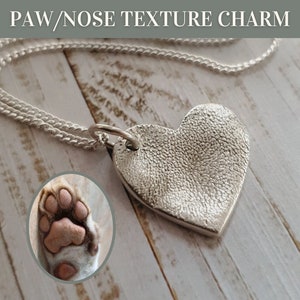 Pure Silver Dog Paw Print Texture Necklace: Pet Memorial Keepsake
