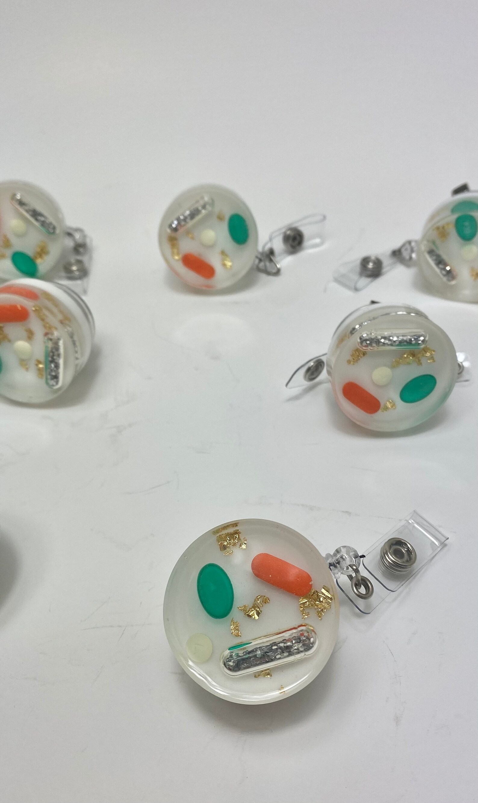 Pill badge reel Nurse or pharmacy tech rx id real pill resin Etsy
