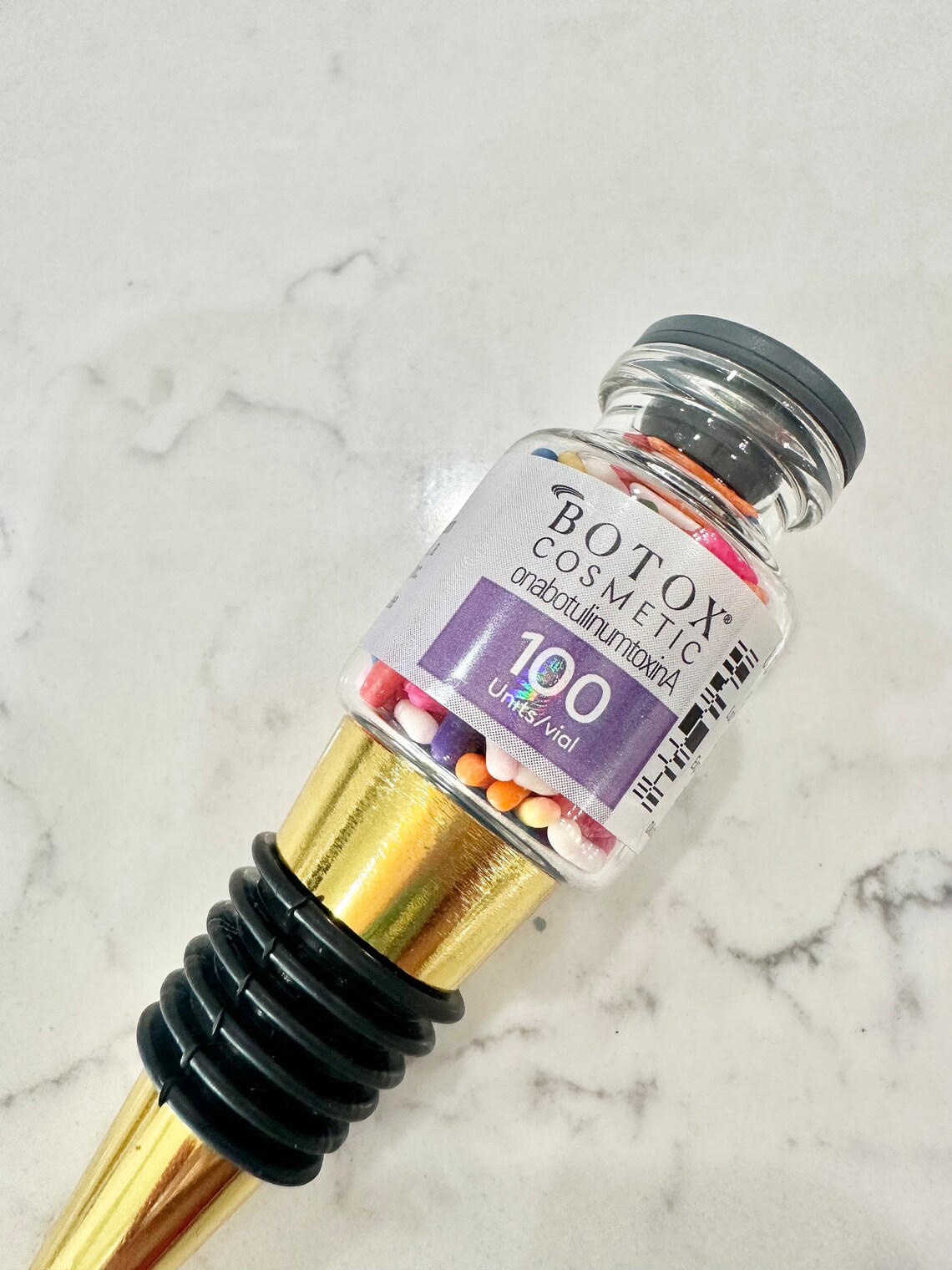 Rainbow Sprinkles Resin Botox Vial Wine Bottle Stoppers. Great Injector ...