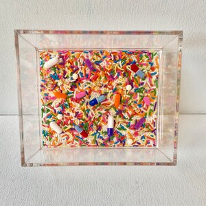 Real Pill resin acrylic catch all, trinket dish with sprinkles and sparkles! 6”x5” nurse or pharmacy tech gift, jewelry holder