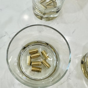 4 whiskey glasses w real brass shell bullet casings cast in resin. Great gift for hunters, whiskey lovers. Unique gift for dad, husband image 6