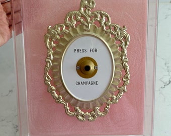 Custom 3d press for champagne resin kitchen wall art, Mother’s Day gift. Minimal acrylic frame 8x10 w pearl pink background. Does not ring.