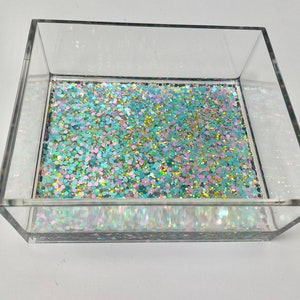 Mermaid Glitter Acryl Schmuckschale fangen alle Tablett, Perfekt für Kinder oder Muttertagsgeschenk! Ideal für Schlüssel oder auf einem Barwagen, ungiftig