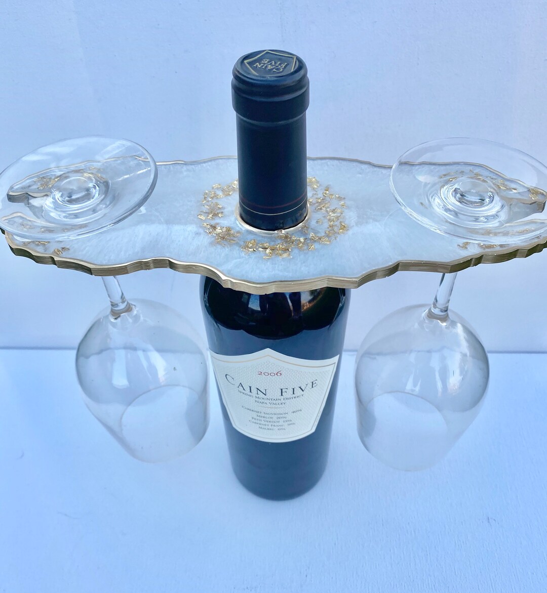 Geode Resin Wine or Champagne Butler Caddy. Moonstone White W Gold Accents. Bottle Holder Housewarming Gift Wine Lover Realtor Gift Idea Etsy