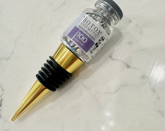 Silver glitter sparkle Resin Botox vial wine bottle stoppers. Great injector, med spa gift. Unique and fun Bottle topper. Functional art