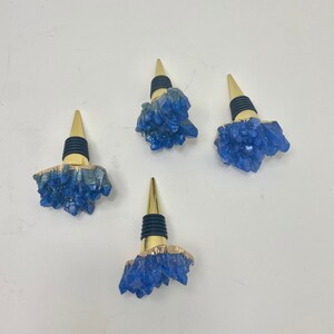 樹脂クリスタルワインシャンパンボトルストッパーブルー