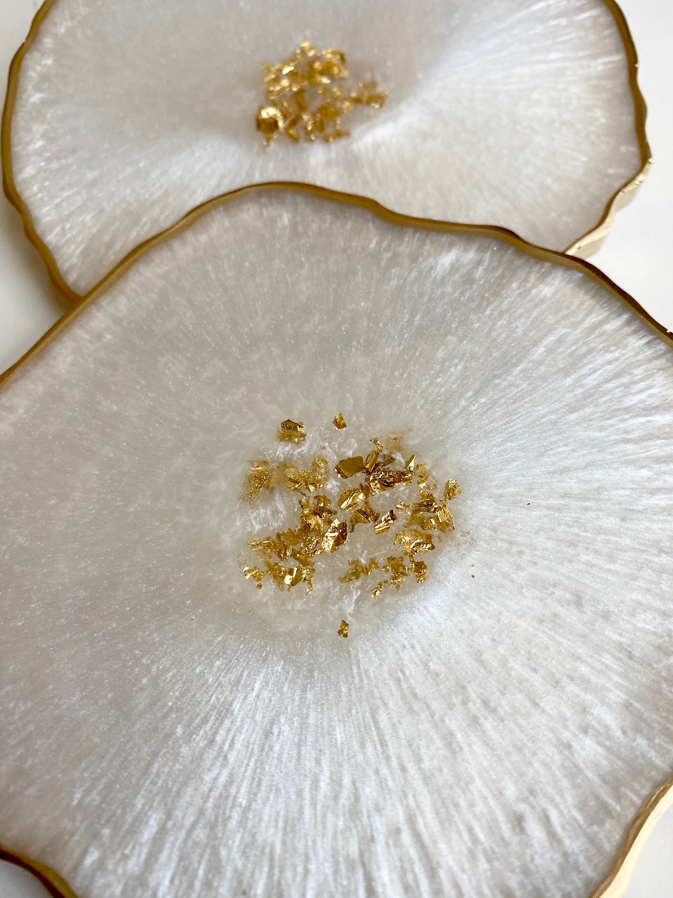 Moonstone White Geode Resin Coasters Handmade Agate Epoxy Etsy