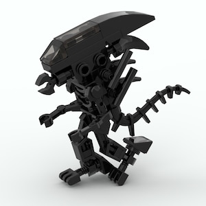 Alien Xenomorph self-standing made with bricks