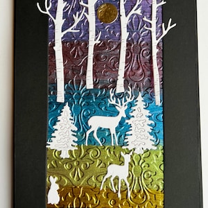 Carte de voeux Noël, paix, amour, joie, carte d'hiver, carte de Noël, carte en papier kraft, avec enveloppe, peinture métallique à changement de couleur