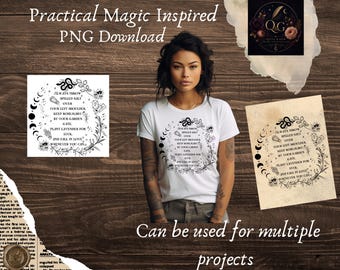 Witch Magic, mantra, Salt, Rosemary, Lavender, Luck, witch, digital file, instant download, PNG, sublimation,