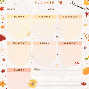 Printable Fall and Autumn Edition Planner Sheets, Daily Planner, Weekly ...