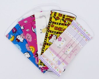 Child Size, Cotton Face Mask For Kids, Face Covering, Reusable Mask, Washable mask, Handmade, Breathable Mask, Pleated Mask, Made In USA