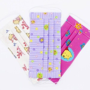 Child Size, Cotton Face Mask For Kids, Face Covering, Reusable Mask, Washable mask, Handmade, Breathable Mask, Pleated Mask, Made In USA