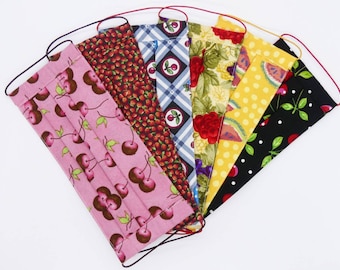 Cotton Face Mask, Face Covering, Reusable Mask, Washable mask, Handmade, Breathable Mask, Pleated Mask, Made In USA