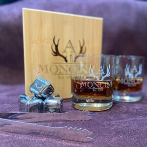 Personalized Whiskey Stones - Chilling Stones - CustomWhiskey Stones - Whiskey Stone Set - Guy Gift - Groomsman Gift - Whiskey Glasses