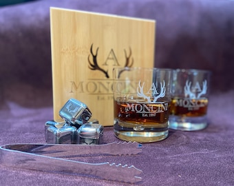 Personalized Whiskey Stones - Chilling Stones - CustomWhiskey Stones - Whiskey Stone Set - Guy Gift - Groomsman Gift - Whiskey Glasses