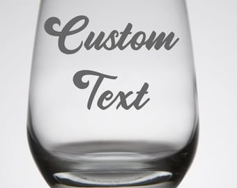 Personalized 15oz. Stemless Wine Glass | Laser Engraved Stemless Wine Glass | Engraved Wine Glass