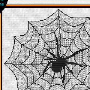 Spiderweb Blackwork Cross Stitch Pattern PDF, Gothic Halloween Decor, Minimalist Spider Web Design, Modern Dark Art, Embroidery Chart