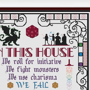 In this House Kreuzstich Stickmuster PDF, Spruch, modernes Wohndekor, modernes Design, moderne Dekoration, Geschenk für Frau