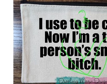 SNACK BITCH | makeup cosmetic bag humor gift sassy beauty quote canvas zipper pouch toiletry organizer travel bag sarcastic accessory fun