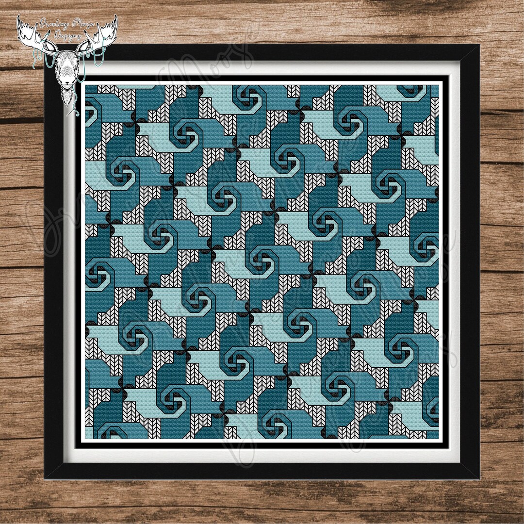 CATS PINWHEEL - Cross-stitch & Blackwork Combo, Pdf Digital Pattern ...