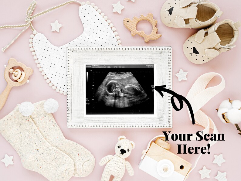 Download Wooden Toys Pregnancy Reveal Mockup Photo Baby Announcement | Etsy