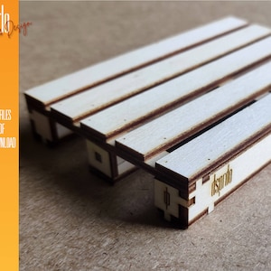 Drink coaster in shape of pallet | Laser cut file for coasters | Fathers day gift | For the Stag party | For the Bachelor party |