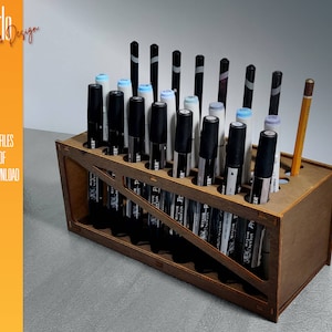 Laser geschnitten Stiftehalter Datei: Schreibtisch Organizer SVG, PDF (Digitaler Download)