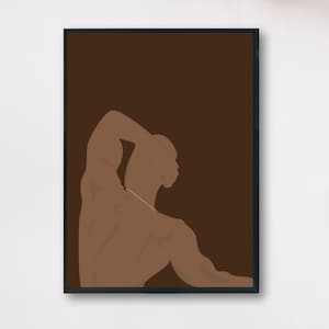 Male Monochrome figure body art Print
