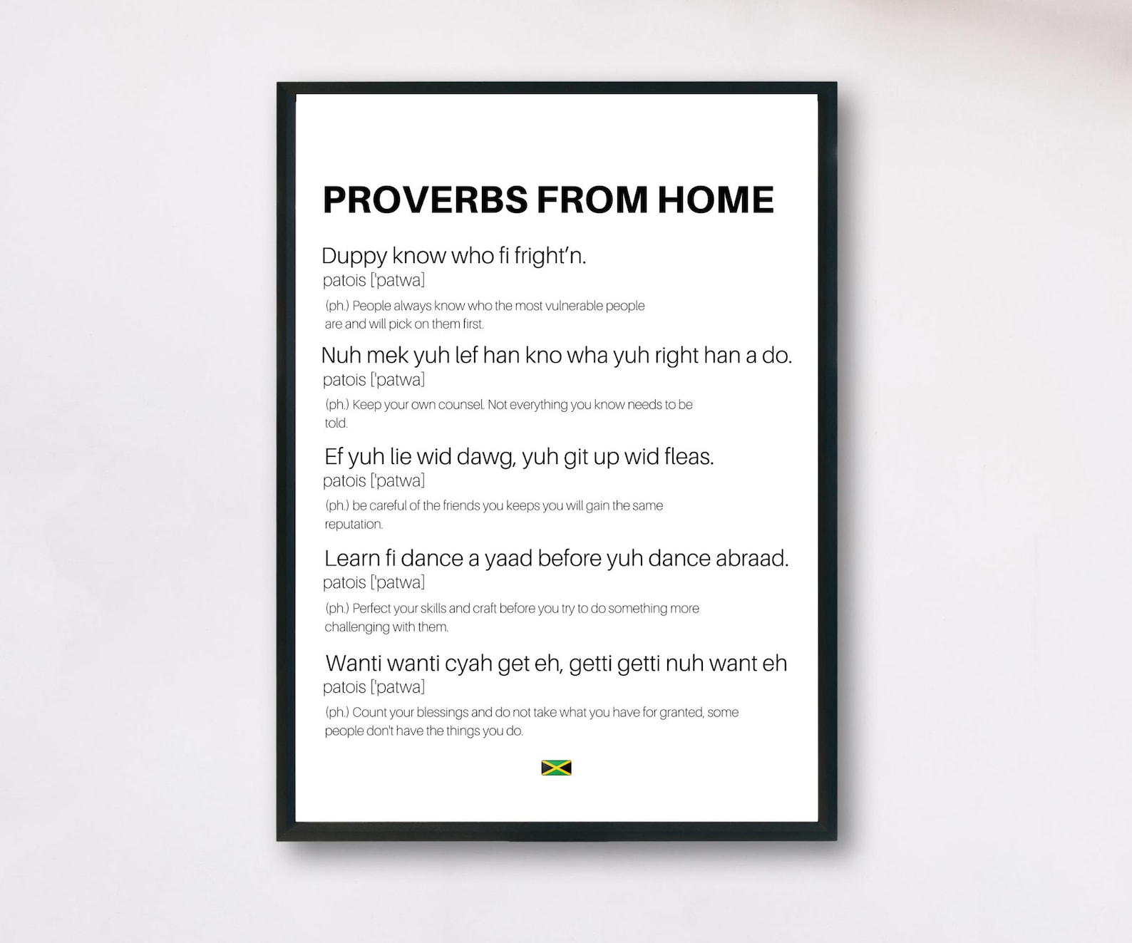 PROVERBS FROM HOME Definition Quote Jamaican Proverbs quotes Etsy