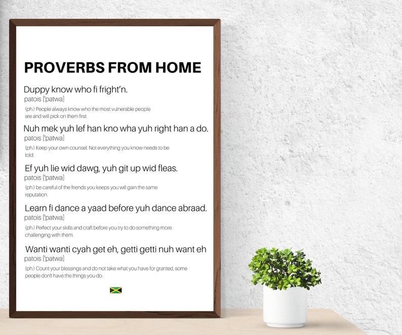 PROVERBS FROM HOME Definition Quote Jamaican Proverbs quotes Etsy