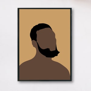 Male art print/black art/minimalistic digital art body art