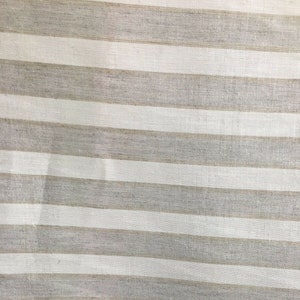 NATURAL IVORY Striped 100% Linen Fabric 60 In. Sold by the Yard - Etsy