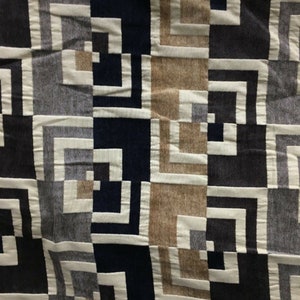 BEIGE BLACK BROWN Geometric Chenille Upholstery Brocade Fabric (54 in.) Sold By The Yard