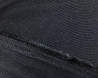 BLACK Medium Weight 100% Cotton Twill Flame Resistant Fabric (60 in.) Sold By The Yard