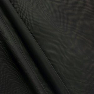 BLACK Sheer Voile Polyester Drapery Apparel Fabric (118 in.) Sold By The Yard