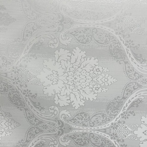 WHITE Damask Brocade Upholstery Drapery Fabric (110 in.) Sold By The Yard