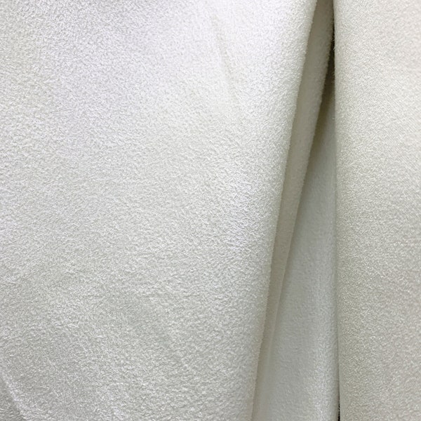 MILK WHITE Upholstery Suede Micro Faux Polyester Drapery Fabric (56 in.) Sold By The Yard