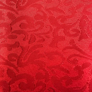 RED Floral Brocade Fabric (60 in.) Sold By The Yard