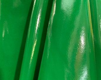 EMERALD GREEN Shiny Glossy PVC Pleather Stretch Fabric (58 in.) Sold By The Yard
