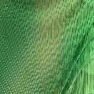 GREEN Pleated Sparkle Polyester Stretch Fabric (60 in.) Sold By The Yard