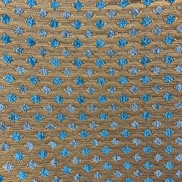 Turquoise, Purple & Gold Kente Brocade with Diamond Link Motif and Iridescent Metallic Finish