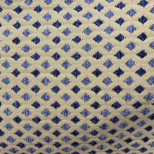 BLUE BEIGE Diamond Chenille Upholstery Brocade Fabric (56 in.) Sold By The Yard