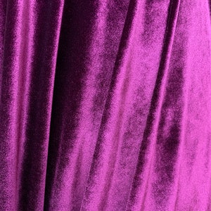 DARK ORCHID PURPLE Polyester Stretch Velvet Fabric (60 in.) Sold By The Yard