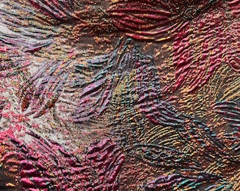 FUCHSIA PINK BLUE Floral Metallic Brocade Fabric (60 in.) Sold By The Yard